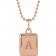 Lil Pillow Necklace | 14K Solid Rose Gold Engraved Initial Monogram