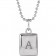 Lil Pillow Necklace | 14K Solid White Gold Engraved Initial Monogram
