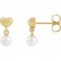 Little Love Puffed Heart Earrings | Pearl Dangle 14K Solid Gold for Child 