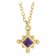 Lumière Point Birthstone Necklace in 14k Gold | Diamond-Bezel Beaded Pendant Amethyst