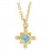 Lumière Point Birthstone Necklace in 14k Gold | Diamond-Bezel Beaded Pendant Aquamarine