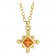 Lumière Point Birthstone Necklace in 14k Gold | Diamond-Bezel Beaded Pendant Citrine