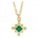 Lumière Point Birthstone Necklace in 14k Gold | Diamond-Bezel Beaded Pendant Emerald