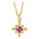 Lumière Point Birthstone Necklace in 14k Gold | Diamond-Bezel Beaded Pendant Pink Tourmaline