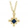 Lumière Point Birthstone Necklace in 14k Gold | Diamond-Bezel Beaded Pendant Sapphire