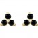 Natural Black Spinel Triple-Stone Stud Earrings in 14K Gold | The Essence of Empowerment 