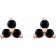 Natural Black Spinel Triple-Stone Stud Earrings in 14K Rose Gold | The Essence of Empowerment 
