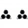 Natural Black Spinel Triple-Stone Stud Earrings in 14K White Gold | The Essence of Empowerment 
