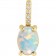 Opal Moon Pendant Necklace 14k Gold & Natural Diamonds