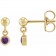 The Auric Birthstone Drops | Natural Gemstone & 14K Solid Gold Earrings Amethyst February