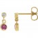 The Auric Diamond Birthstone Drop Earrings for Child | Natural Gemstones & 14K Solid Gold October Pink Tourmaline