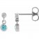 The Auric Diamond Birthstone Drop Earrings White Gold for Child December Blue Zircon 