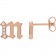The Mini Memento Gothic Initial Stud Earrings | Solid 14k Rose Gold & Natural Diamond Personalized Heirloom