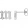 The Mini Memento Gothic Initial Stud Earrings | Solid 14k White Gold & Natural Diamond Personalized Heirloom