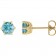 The Regency Crown Studs/ Natural Birthstone & Brilliant Diamond Earrings in 14K Gold December Blue Zircon