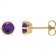 The Regency Crown Studs: Natural Birthstone & Brilliant Diamond Earrings in 14K Gold February Amethyst