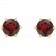 The Regency Crown Studs: Natural Birthstone & Brilliant Diamond Earrings in 14K Gold January Garnet 2