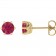 The Regency Crown Studs/ Natural Birthstone & Brilliant Diamond Earrings in 14K Gold July Ruby