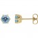 The Regency Crown Studs: Natural Birthstone & Brilliant Diamond Earrings in 14K Gold March Aquamarine