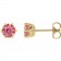 The Regency Crown Studs/ Natural Birthstone & Brilliant Diamond Earrings in 14K Gold October Pink Tourmaline